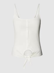 Top met knoopdetail, model 'RUKA' van Pieces Wit - 44