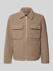 Regular Fit Hemdjacke mit Brusttaschen Modell 'WAKEFIELD' von JACK & JONES Premium Beige - 40