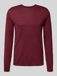 Regular Fit Pullover aus reiner Baumwolle in Strick-Optik von Christian Berg Men Bordeaux - 1