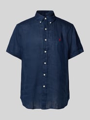 Custom Fit Leinenhemd mit Button-Down-Kragen von Polo Ralph Lauren Blau - 36