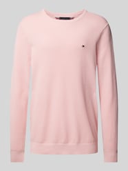 Strickpullover mit Logo-Stitching von Tommy Hilfiger Pink - 4