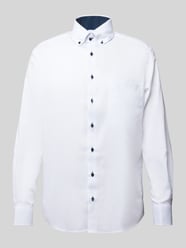 Comfort Fit Business-Hemd mit Button-Down-Kragen von Eterna Weiß - 38