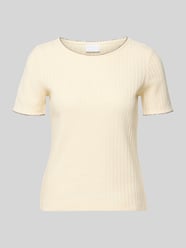 Strickshirt mit Rundhalsausschnitt von Jake*s Collection Beige - 44