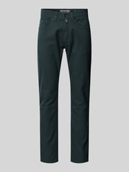 Smart fit chino met structuurmotief, model 'Lyon' van Pierre Cardin Groen - 6