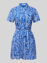 Hemdblusenkleid mit Stoffgürtel Modell 'TROPEZ' von Mango Blau - 3