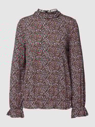 Blusenshirt mit Allover-Muster von edc By Esprit Grau / Schwarz - 27