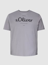 PLUS SIZE T-shirt met labelprint van S.Oliver Plus Grijs / zwart - 12