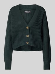 Gebreide cardigan met V-hals, model 'CAROL' van Only Groen - 9