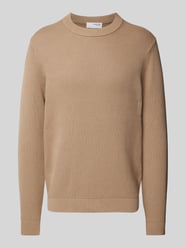 Strickpullover mit gerippten Abschlüssen Modell 'DANE' von SELECTED HOMME Beige - 9