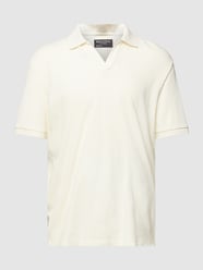 Regular Fit Poloshirt mit V-Ausschnitt von Marc O'Polo Beige - 7