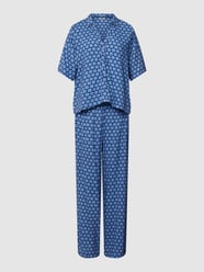 Pyjama aus reiner Viskose mit Allover-Muster von Esprit Blau - 16