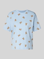 męski t-shirt w kroju regular fit z nadrukiem z motywem na całej powierzchni od Jake*s Casual - 14