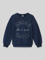 Regular Fit Sweatshirt mit Baumwolle von s.Oliver RED LABEL Blau - 42