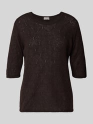 Regular Fit Strickshirt mit Alpaka-Anteil und 1/2-Arm von Milano Italy - 12
