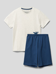 Pyjama in melierter Optik von SANETTA Grau / Schwarz - 7
