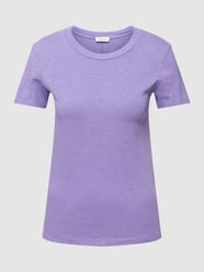 T-shirt met geribde ronde hals van American Vintage Paars - 23