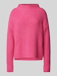 Sweter z dzianiny z golfem model ‘SELMA’ od Selected Femme Fuksjowy - 30