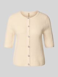 Gebreid jack met ronde hals en 1/2-mouwen, model 'AVALON' van Soyaconcept Beige - 6