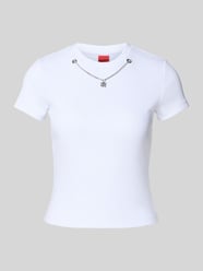 Slim fit T-shirt van katoenmix, model 'DANNECY' van HUGO - 13