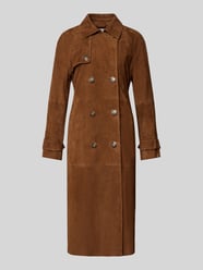 Slim fit lange jas met platte kraag van Jake*s Collection - 1
