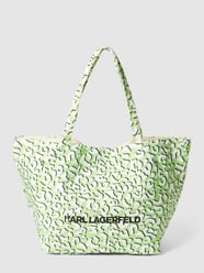 Shopper mit Allover-Print Modell 'Essential Leo' von Karl Lagerfeld Grün - 45