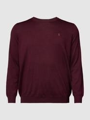 PLUS SIZE Strickpullover mit Rundhalsausschnitt von Polo Ralph Lauren Big & Tall Bordeaux - 7