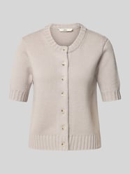 Gebreid jack van kasjmiermix met 1/2-mouwen, model 'GIULIA' van 0039 Italy Beige - 5