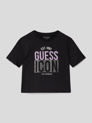 T-shirt met siersteentjes van Guess Zwart - 14