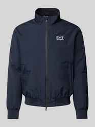 Bomberjacke mit Label-Print von EA7 Emporio Armani Blau - 12