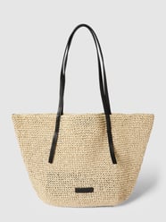 Torba shopper z efektem plecionki model ‘NOJA’ od Marc O'Polo Beżowy - 16
