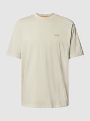 T-Shirt mit Label-Stitching und Rundhalsausschnitt von BOSS Orange Beige - 28