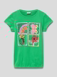 T-shirt van katoen met motiefprint van s.Oliver RED LABEL Groen - 37