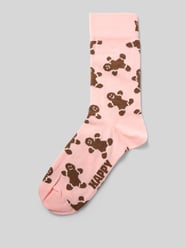 Regular fit sokken met motiefstitching, model 'Gingerbread Man' van Happy Socks Fuchsia - 38