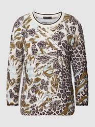 Gebreide pullover met all-over bloemenmotief van Marc Cain Blauw / turquoise - 12