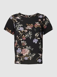 PLUS SIZE blouseshirt met all-over bloemenmotief, model 'LUXJOY' van ONLY CARMAKOMA Grijs / zwart - 5