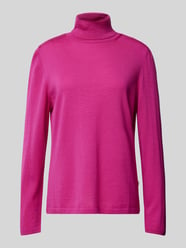 Rollkragenpullover mit gerippten Abschlüssen von MAERZ Muenchen Pink - 9