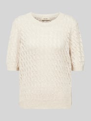 Gebreide pullover met 1/2-mouwen, model 'KARIN' van MOS MOSH Beige - 16