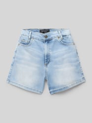 Szorty jeansowe o kroju regular fit z naszywką z logo od Blue Effect - 9