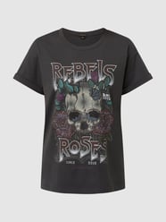 T-shirt van biologisch katoen van Colourful Rebel Grijs / zwart - 2