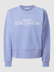 Bluza o kroju oversized z bawełny  od Tom Tailor Denim Fioletowy - 39