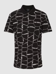Poloshirt mit Allover-Logo-Muster von ARMANI EXCHANGE Schwarz - 9