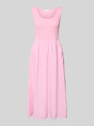 midi-jurk van modalmix met opgestikte zakken van Rich & Royal Fuchsia - 6