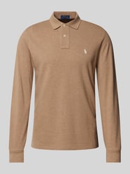 Custom Slim Fit Poloshirt mit Label-Stitching von Polo Ralph Lauren Beige - 11