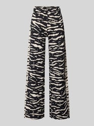 Spodnie materiałowe z szeroką nogawką i elastycznym pasem od Marc Cain - 9