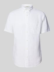 Regular Fit Leinenhemd mit verlängerter Rückseite von Gant Weiß - 11