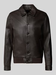 Lederjacke mit Knopfleiste und Eingrifftaschen von Profuomo - 40