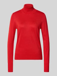 Sweter z golfem o kroju slim fit z prążkowanymi wykończeniami od Christian Berg Woman - 4