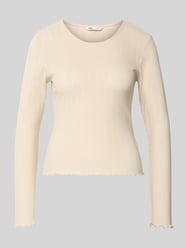 Slim Fit Langarmshirt aus reiner Baumwolle Modell 'CARLOTTA' von Only Beige - 34