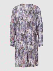 Knielange jurk met all-over motief van Milano Italy Paars - 43
