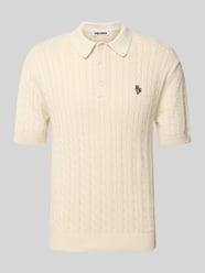 Slim Fit Poloshirt mit Zopfmuster von REVIEW - 46